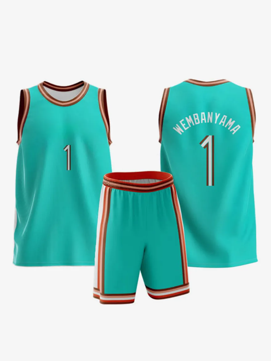 Maillot de Basketball San Antonio Spurs 2026 City Édition No 1 WEMBANYAMA Homme 2 Pièces Adulte Enfant