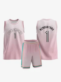 Maillot de Basketball San Antonio Spurs 2026 City Édition No 1 WEMBANYAMA Homme 2 Pièces Adulte Enfant