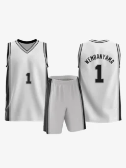 Maillot de Basketball San Antonio Spurs 2026 Association No 1 WEMBANYAMA Homme 2 Pièces Adulte Enfant