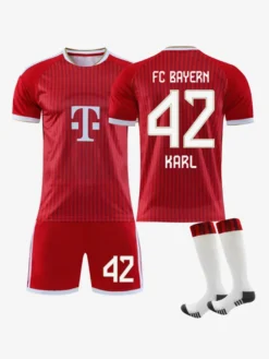 Maillot de football domicile rouge FCB 26/27 n° 17 Olise n° 1 Neuer tenue de sport 3 pièces