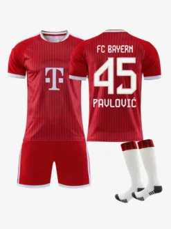 Maillot de football domicile rouge FCB 26/27 n° 17 Olise n° 1 Neuer tenue de sport 3 pièces