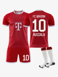Maillot de football domicile rouge FCB 26/27 n° 17 Olise n° 1 Neuer tenue de sport 3 pièces