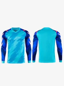 Maillot de Football Manches Longues Bleu Flocage Personnalisé Homme