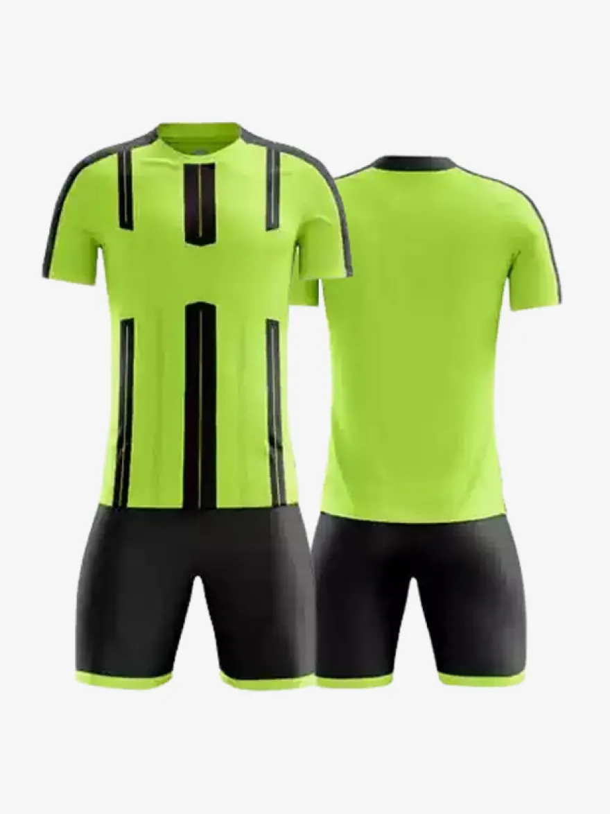 Maillot de football personnalisé à manches courtes et rayures pour homme
