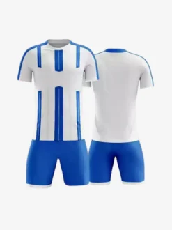 Maillot de football personnalisé à manches courtes et rayures pour homme