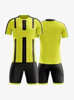 Maillot de football personnalisé à manches courtes et rayures pour homme