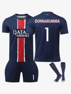 Maillot de football 3 pièces pour homme numéro 1 Donnarumma numéro 7 Kvaratskhelia numéro 29 Barcola