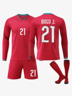Maillot de Foot Portugal Domicile Manches Longues 2025 2026 Vitinha n°23 Ronaldo n°7 Ensemble 3 Pièces