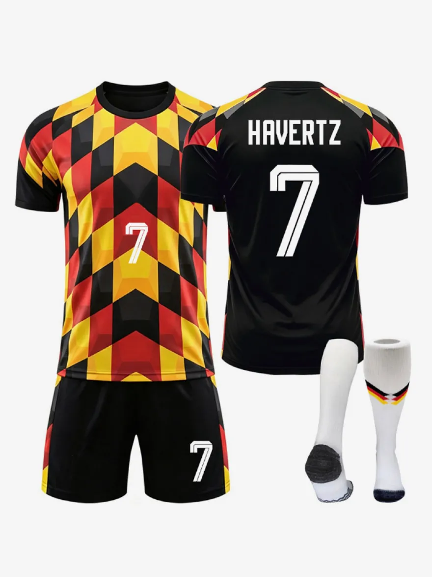 Maillot d'entraînement 3 pièces de l'équipe nationale d'Allemagne (2026) : Musiala (n° 10) Kimmich (n° 6) Woltemade (n° 11) pour adultes et enfants.