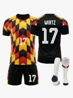 Maillot d'entraînement 3 pièces de l'équipe nationale d'Allemagne (2026) : Musiala (n° 10) Kimmich (n° 6) Woltemade (n° 11) pour adultes et enfants.