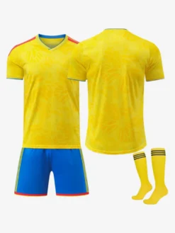 Maillot domicile de l'équipe de Colombie de football 2026 ensemble personnalisé 3 pièces pour adultes et enfants