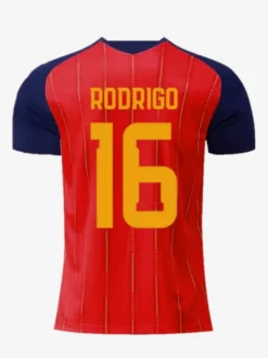 Maillot domicile Espagne 2026 à deux étoiles n° 19 Yamal n° 20 Pedri n° 16 Rodri manches courtes grandes tailles