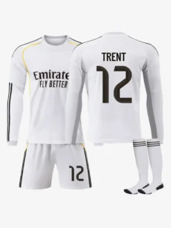 Maillot domicile manches longues 25/26 du club de football n° 10 Mbappé n° 7 Vini. JR ensemble 3 pièces