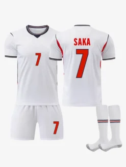 Maillot domicile 3 pièces de l'équipe d'Angleterre de football 2026 n° 9 Kane et n° 4 Rice pour adultes et enfants