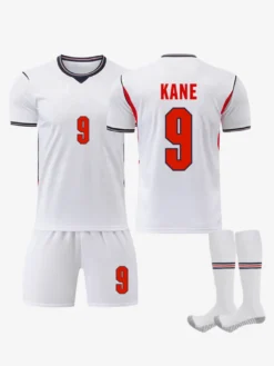 Maillot domicile 3 pièces de l'équipe d'Angleterre de football 2026 n° 9 Kane et n° 4 Rice pour adultes et enfants