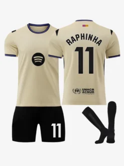 Maillot extérieur du club de football 25/26 n° 9 Lewandowski n° 10 Lamin Yamal ensemble 3 pièces