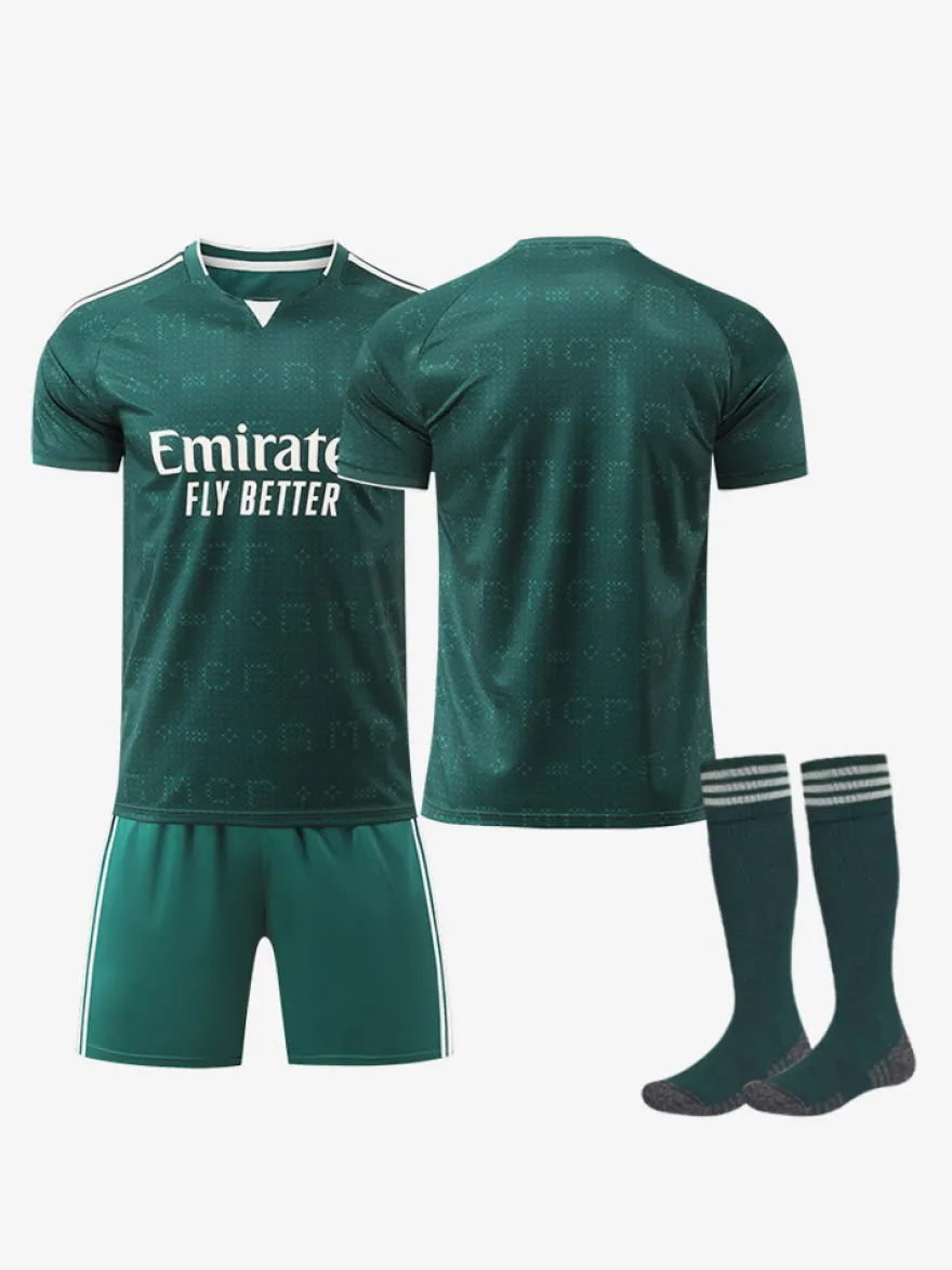 Maillot extérieur du Madrid 26/27 manches courtes ensemble personnalisé 3 pièces pour adultes et enfants