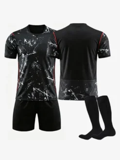 Maillot extérieur noir à manches courtes personnalisé style équipe nationale du Canada 2026 ensemble 3 pièces