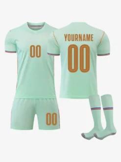 Maillot extérieur vert personnalisé de l'équipe de France 2026 tenue de football 3 pièces pour adultes et enfants
