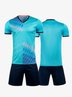 Maillot Football Flocage Logo Personnalisé 2 Pièces Homme Femme Enfant Noir