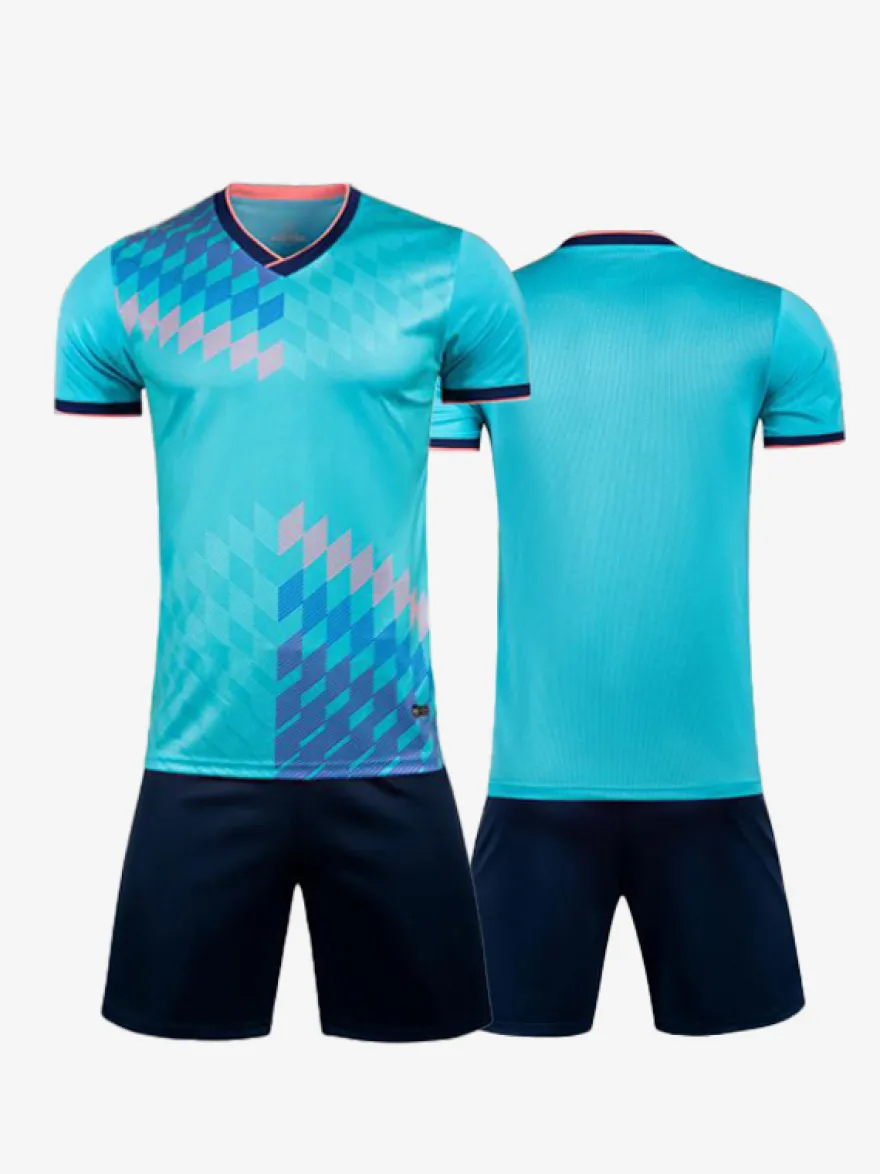 Maillot Football Flocage Logo Personnalisé 2 Pièces Homme Femme Enfant Noir