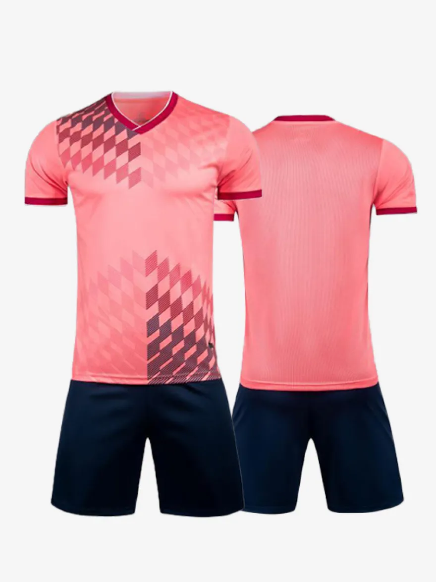 Maillot Football Flocage Logo Personnalisé 2 Pièces Homme Femme Enfant Noir
