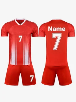 Maillot Football Flocage Logo Personnalisé 2 Pièces Homme Femme Enfant Noir