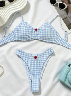 Maillots de bain bikini bleus pour femmes maillots de bain d'été pour la plage
