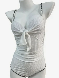 Maillots de bain une pièce pour femmes nœuds blancs maillots de bain d'été pour la plage