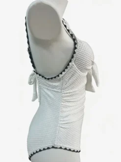 Maillots de bain une pièce pour femmes nœuds blancs maillots de bain d'été pour la plage