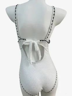 Maillots de bain une pièce pour femmes nœuds blancs maillots de bain d'été pour la plage