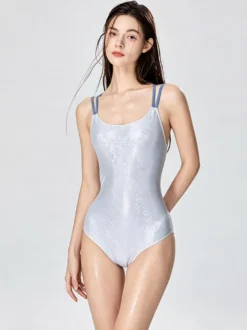 Maillots de bain une pièce pour femmes blancs à bretelles décolleté sexy été