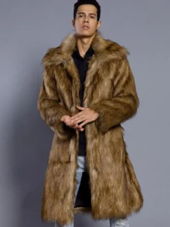Manteau charmant masculin unicolore en polyester