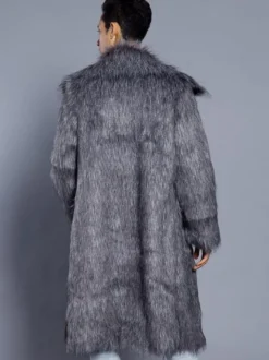 Manteau charmant masculin unicolore en polyester