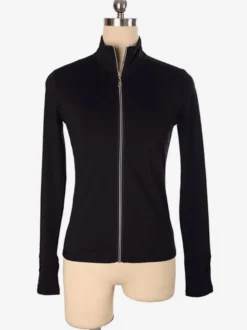 Manteau de patinage noir perles costume de danse en nylon Déguisements Halloween