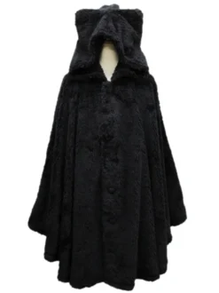 Manteau gothique Lolita Cape Cat Planet à capuchon en peluche avec capuchon en molleton velours Lolita Poncho Manteau Déguisements Halloween