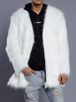 Manteau homme 2026 Manteau confortable unicolore en polyester
