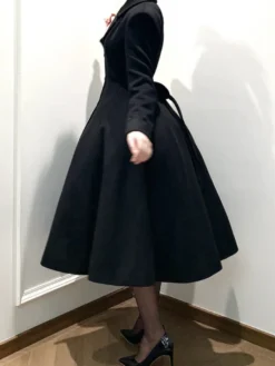Manteau Lolita gothique classique manteau d'hiver Lolita à ceinture noire