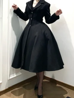 Manteau Lolita gothique classique manteau d'hiver Lolita à ceinture noire