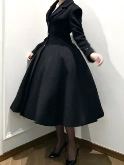 Manteau Lolita gothique classique manteau d'hiver Lolita à ceinture noire