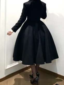 Manteau Lolita gothique classique manteau d'hiver Lolita à ceinture noire