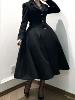Manteau Lolita gothique classique manteau d'hiver Lolita à ceinture noire