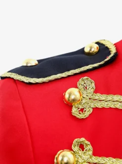 Manteau rouge vintage à franges et boutons rétro blocs de couleurs manches longues en polyester costumes rétro pour homme