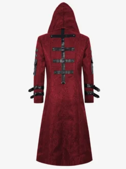 Manteau rouge vintage à manches longues pour homme Bourgogne