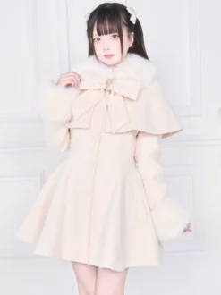 Manteau Sweet Lolita rose et noir à nœuds pardessus à manches longues manteau d'automne Lolita