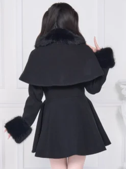 Manteau Sweet Lolita rose et noir à nœuds pardessus à manches longues manteau d'automne Lolita