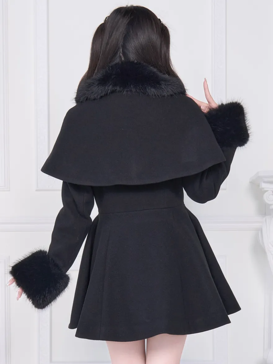 Manteau Sweet Lolita rose et noir à nœuds pardessus à manches longues manteau d'automne Lolita