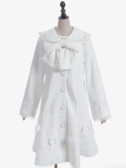 Manteau Sweet Lolita rose pâle et violet à nœuds en dentelle manches longues manteau d'hiver Lolita