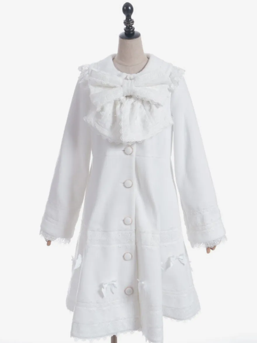 Manteau Sweet Lolita rose pâle et violet à nœuds en dentelle manches longues manteau d'hiver Lolita
