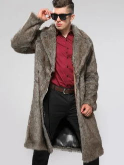 Manteau unique masculin unicolore en polyester